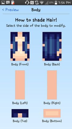 an image of how to shade hair in minecraft