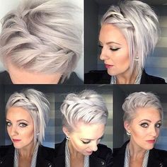 Gefällt 16.9 Tsd. Mal, 575 Kommentare - #MODERNSALON (@modernsalon) auf Instagram: „Super style, super color, super cut found @emilyandersonstyling! Thanks for sharing with…“ Modern Short Hairstyles, Short Braids, Twist Out, Penteado Cabelo Curto, Braids For Short Hair, Older Women Hairstyles, Hair Today, Grey Hair, Great Hair