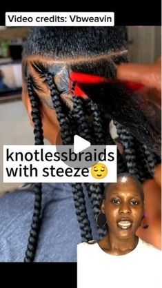 Unyime Sampson on Instagram: "KNOTLESSBRAIDS WITH STEEZE,
Beginner friendly method,
It's lovely,

#knotlessbraids #knotlessbraidswithsteeze #steeze #hairtutorialvideos4you #hairtutorialvidoes #hairtutorial #hairtutorials
 #exceptionalhairs #howtomakeknotlessbraids" Video Credits, Hair Tutorial, Braids, Lily, Hair Styles, Hair, Instagram