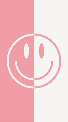 a pink and white background with a smiley face