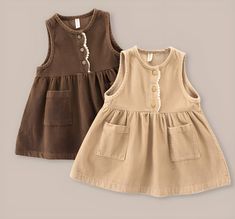 Winter Baby Dress, Brown Vintage Dress, Brown Vintage Dresses, Baby Winter Dress, Baby Frog, Dress For Kids, Ocean Kids, Stylish Dress Book, Corduroy Dress