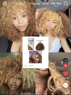 Dye Ginger Hair, Wolf Cut Curtain Bangs, Hair Dye Ginger, Honey Brown Hair Dye, 1c Hair, Hair Graffiti, Afro Hair Dye, Adore Hair Dye, Dyed Curly Hair