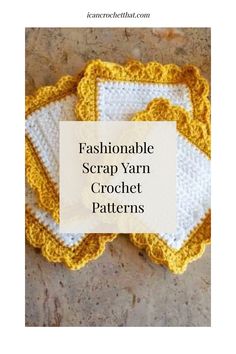 Fashionable scrap yarn crochet patterns with white and yellow scalloped edges. Tunisian Crochet Blanket, Tunisian Crochet Patterns, Extra Yarn, Crochet Mittens, Yarn Stash, Tunisian Crochet, Sock Yarn