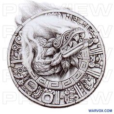 a drawing of a coin with an image of a lion on it's face