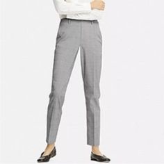 Questions? Leave A Comment Below! Elegant Uniqlo Bottoms For Spring, Fitted Uniqlo Bottoms For Fall, Uniqlo Fitted Casual Bottoms, Uniqlo Pants, Ankle Pants Women, Cream Pants, Womens Chinos, Pinstripe Dress, Pinstripe Pants