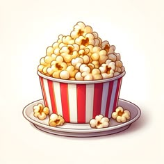 a bowl full of popcorn sitting on top of a white plate with gold flakes