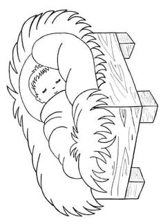 a drawing of a baby sleeping on top of a wooden block with the letter e