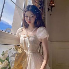 Butterfly Wish Kawaii Fairy Princess Babydoll Dress with an empire waist, bow and sequin butterfly decoration Size XS-S Length: 80cm Bust: 80cm High Waist: 70cm Size M Length: 80cm Bust: 84cm High Waist: 74cm Princess Dress Women, Elegant Princess Dress, Lace Beach Dress, Vintage Kawaii, Kawaii Fairy, Sequin Butterfly, Fairycore Dress, Butterfly Decoration, Beach Dress Summer