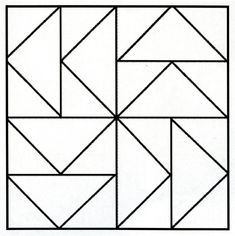 a black and white drawing of an abstract geometric design with squares in the shape of rectangles