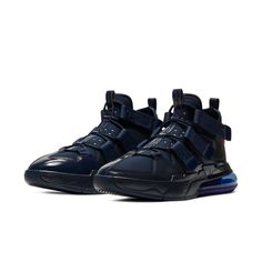 Nike Air Edge 270 'Navy Patent Leather' AQ8764-402 Retro Basketball Shoes, Custom Apparel, Fashion Performance, Stylish Sneakers, Basketball Shoes, Shoe Collection, Custom Clothes, Perfect Pair, Patent Leather