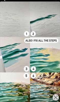 Painting Water, Have Inspiration, Watercolor Paintings Easy, Watercolor Painting Techniques, Water Art, Watercolor Art Lessons, Watercolor Paintings Tutorials, Arte Sketchbook