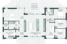 the floor plan for an apartment with three bedroom and two bathrooms, one living room