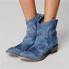 Category:Boots; Upper Materials:PU; Season:Fall,Winter; Heel Type:Low Heel,Chunky Heel; Gender:Women's; Toe Shape:Pointed Toe; Type:Booties Ankle Boots; Style:Casual,Elegant,Minimalism; Heel Height(inch):<1; Outsole Materials:Rubber; Occasion:Daily,Outdoor; Closure Type:Loafer; Pattern:Solid Color; Listing Date:08/07/2023; Production mode:External procurement; 2024 Trends:Slouchy Boots,Plus Size; Foot Length:; Foot Width:; SizeChart1_ID:2:184043; Size chart date source:Provided by Supplier. Blue Suede Boots, Womens Suede Boots, Popular Boots, Flat Heel Boots, Low Heel Boots, Western Ankle Boots, Spring Boots, Traje Casual, Winter Ankle Boots