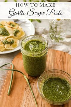 Make this delicious Pesto recipe using garlic scapes and add it to pasta, fish, chicken or even steak. It has a beautiful garlic flavor that will enhance all your dishes. To find this homemade Pesto recipe visit Sugar Maple Farmhouse. Pasta Fish, Pasta Bread, Processor Recipes