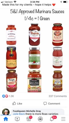 an image of jars of different types of sauces on the app store's facebook page