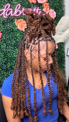 Color Protective Styles, Long Invisible Locs With Color, Invisible Locs Twist With Color, Textured Twists, Big Twist Braids Hairstyles, Braids Ideas, Beautiful Black Hair