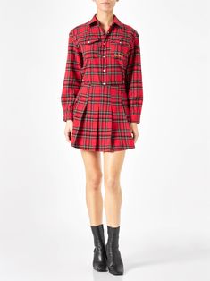 Woman skirtRed tartan all over patternPleated fabricComposition: 70% cotton - 20%Polyester - 10% othersThe model is 174cm and wears size IT S Preppy Plaid Bottoms For Fall, Plaid Cotton Skirt For Work, Preppy Plaid Cotton Skirt, Preppy Plaid Skirt For Winter, Red Tartan Skirt Outfit, Preppy Plaid Skirt For Fall, Winter Cotton Plaid Skirt, Winter Plaid Cotton Skirt, Winter Preppy Plaid Skirt