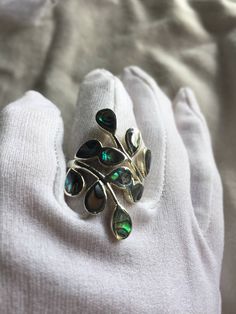 Lovely polished sterling silver set with a huge Abalone set in very detailed vintage filigree over an inch long Size 5.5 or 6.5 We can size these with an additional $10-$20 fee for the jeweler All rings are shipped in a nice gift box. Check out our over a THOUSAND great reviews Engraving is $4 per letter and is not always perfect depending on the piece. It can take a few days if the jeweler is busy. This is payable to Paypal Judithsltd@gmail.com Silver Teardrop Nickel-free Rings, Nickel-free Silver Teardrop Ring, Silver Nickel-free Teardrop Rings, Unique Silver Teardrop Rings, Mens Stainless Steel Rings, Vintage Gothic, Native American Fashion, Multi Stone Ring, Antique Rings