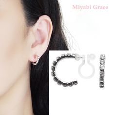 Crystal Clip On Hoop Earrings, Silver Invisible Clip On Hoop Earrings, Non Pierced Earrings, Rhinestone Clip-On Earrings, Hoop Earrings 🌟MiyabiGrace Front page https://www.etsy.com/shop/MiyabiGrace 🌟Invisible clip on hoop earrings https://www.etsy.com/jp/shop/MiyabiGrace?show_panel=true&section_id=25146523 Details ◆Length:0.78 inches (2 cm) ◆Weight:1 g (0.04 oz) These are the modern style of crystal clip on hoop earrings. These crystal stones catch the light and sparkle like a diamond!Thes Clip On Hoop Earrings, Non Pierced Earrings, Hoop Earrings Silver, Gold Clips, Earrings Hoop, Crystal Stones, Earring Findings, Pierced Earrings, Gold Hoop