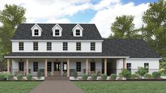 this is an artist's rendering of the farmhouse style home