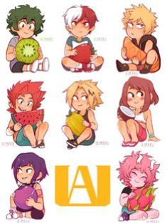 an image of anime characters with letters and numbers on them, all in different poses