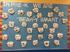 a bulletin board with beary smart written on it and teddy bears in the middle