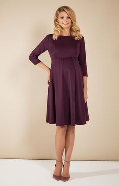 Sienna Maternity Dress Claret by Tiffany Rose Elegant Maternity Dress For Fall, Elegant Solid Maternity Dress, Maternity Dress With 3/4 Sleeves, Pregnant Pinup, Ten Baby, Pregnacy Fashion, Formal Maternity Dress, Acid Peel, Tiffany Rose