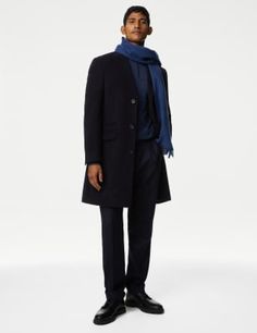 This wool-rich overcoat is crafted with cashmere for a soft and luxurious feel. It's made to a sleek tailored fit from fabric woven in Italy, with a smooth lining for comfort. A single vent offers freedom of movement, while the revere collar with notch lapels adds a smart touch. Exterior pockets and an internal pocket with a button fastening keep your essentials handy. \n M&S Sartorial: Luxury tailoring inspired by Savile Row; fusing exceptional craftsmanship with superior fabrics. Period Undies, Period Panties, Revere Collar, Savile Row, Freedom Of Movement, Fashion Advice, M S, Woven Fabric, What To Wear