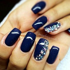 Blue Nail Art Designs, Dark Blue Nails, Navy Blue Nails, French Pedicure, Gel Pedicure, Unghie Nail Art, Blue Acrylic Nails, Nail Colors Winter