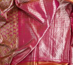 Bridal Saree Pink Saree Stitched Blouse Silk Saree Kanchi Kanjivaram Pattu Saree Wedding Saree Blouse Bridal Blouse Handloom Saree - Etsy Katan Silk Pre-draped Saree For Wedding And Diwali, Traditional Pre-draped Saree For Wedding And Diwali, Wedding Lehenga With Unstitched Blouse In Paithani Silk, Wedding Pre-draped Paithani Silk Saree With Cutdana, Wedding Saree Set With Traditional Patterns, Paithani Silk Wedding Blouse With Self Design, Paithani Silk Blouse With Self Design For Wedding, Paithani Silk Saree For Wedding, Paithani Silk Saree For Wedding With Self Design