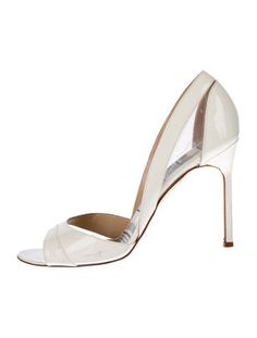 Manolo Blahnik Patent Leather Slingback SandalsWhiteFit: This style typically runs narrow and a half size small. Slingback Sandals, Designer Gifts, Flat Sneakers, Slingback Sandal, Chanel Shoes, Louboutin Shoes, Christian Louboutin Shoes, Manolo Blahnik, Sneakers For Sale