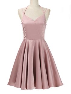 Homecoming Inspiration, Short Women Dresses, Prom Dresses Mini, Dresses Short Party, Teen Dresses, Short Party Dresses, Satin Evening Gown, Short Women, Pearl Pink