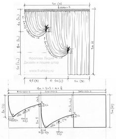 an architectural drawing shows the design for a curtain