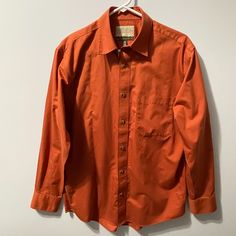 Nwot Cabela's Cotton Button Down Dress Shirt Burnt Orange One Open Chest Pocket Two Buttoned Sleeve Cuff Pre-Owned Like New Size Medium Button Down Dress Shirt, Sleeve Cuff, Button Down Dress, Mens Shirt Dress, Burnt Orange, Chest Pocket, Dress Shirt, Button Downs, Button Down Shirt