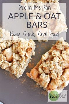 apple and oat bars with text overlay