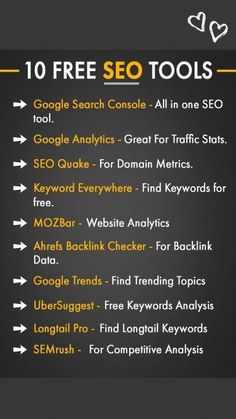 the top 10 free seo tools to use for your website or blog, including google search console - all in one page