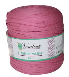 pink t - shirt yarn on a white background