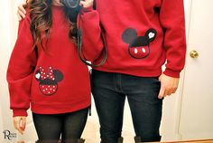 Sweatshirt Makeover, Couples Sweaters, Mickey Mouse Sweatshirt, Matching Sweaters, Couples Sweatshirts, Disney Birthday, Disney Sweaters, Disney Sweatshirts