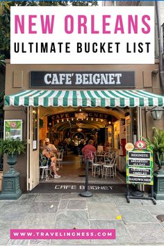 A view into the charming Cafe Beignet shop that has a vintage feel, colorful tiles and awning as eating a beignet is one of the best things to do in New Orleans, Louisiana. New Orleans Things To Do In, Southern Roadtrip, Weekend In New Orleans, Creole Food, Trip To New Orleans, French Quarter New Orleans