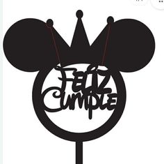 a mickey mouse head with the word fez cumple on it