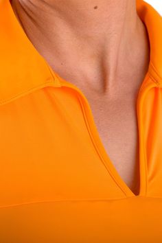 Woman Wearing SwingDish Melissa Orange Product View 6 Orange Sleeveless Top For Athleisure, Orange Sleeveless Athleisure Top, Sporty Ruched Top For Summer, Sporty Stretch Ruched Tops, Ruched Tops For Summer Workouts, Keep Your Cool, Sleeveless Shirt, Golf Outfit, Uv Protection