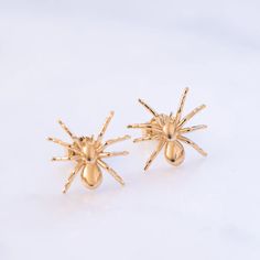 14K 18K Solid Gold Spider Stud Earrings, Gothic Halloween Spider Stud Earrings, Gold Realistic Insect Earring, Great Gift for Her Material: Solid Gold (Not Gold Filled or Gold Plated) Karat: 14K (real gold) Available gold color: Yellow, Rose, and White Earring Size: Spider Height: 12 mm Spider Width: 13 mm Gold Novelty Earrings For Halloween, Gold Novelty Pierced Earrings, Gold Jewelry For Halloween, Handmade Gold Earrings For Halloween, Handmade Gold Halloween Earrings, White Earring, Earrings Gothic, Stud Earrings Gold, Gothic Halloween