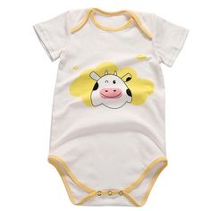 2021 Good Quality Cotton Babys Romper Short Sleeve Baby Cute Clothing Unisex Babys Clothes Girl Boy Jumpsuits wholesale - PrettyKid Cute Clothing, Clothes Girl, Blue Elephants, Short Rompers, Good Quality, Baby Onesies, Baby Clothes, Cow, Girl Outfits