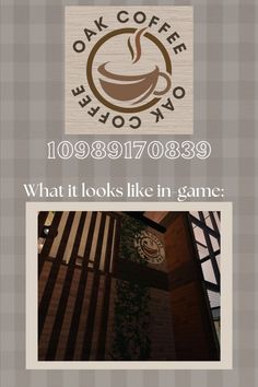 the logo for oak coffee co is shown above an image of what it looks like in game