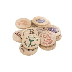 wooden coasters with different types of wine labels on them and the words, the heart of an angeleon festival