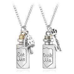 PRICES MAY VARY. Title: Dan's Collectibles and More Eat Me Drink Me Alice Necklace Key Bottle Valentines Day Gift Wedding Anniversary Wonderland White Rabbit (Bottle2pack). Product Type: Categories > Home Décor Products > Home Décor Accents > Decorative Accessories > Decorative Bottles Alice In Wonderland Items, Alice In Wonderland Stuff, Teacup Necklace, Mad Hatter Halloween Costume, Wonderland White Rabbit, Mad Hatter Costume, Eat Me Drink Me, Steampunk Halloween, Decorative Bottles