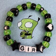 #GIR #invader #Zim #invaderzimgir #invaderzim #kandi #bracelet #fashion #whisper #kandikid #kandicore #braceletidea #Kandiidea Invader Zim Kandi Bracelet, Gir Bracelet Kandi, Kandi Invader Zim, Gir Kandi Bracelet, Single Kandi Bracelets, Gir Kandi Cuff, Invader Zim Bracelet, Kandi Singles Ideas Emo, Scene Bracelets Kandi