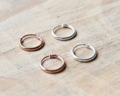 Earrings Silver Hoops, Buy Gold Jewelry, Piercing Tragus, Simple Hoop Earrings, Chic Earrings, Rings Silver, Wedding Etsy, Ear Rings, Sterling Silver Hoop Earrings