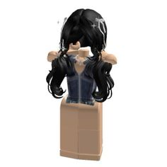 an image of a woman with long hair on top of a cardboard blocky box