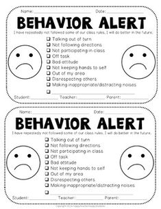 Behavior Alert and Behavior Praise with Apology Letter | TpT Apology Letter, Behavior Cards, Behavior Plans, Behavior Chart, Behavior Interventions, Behaviour Management, Student Behavior